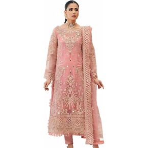 Indian Pakistani Salwar Kameez Pant Suit Embroidery Dresses for Eid Ramadan Festive Party - Kurta, Pant and Dupatta in Saudi Arabia
