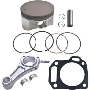 3.323" Billet Aluminum Connecting Rod With 72mm Ceramic Coated Flat Top Piston .550 Gasket For Predator 224cc For Honda GX220 Engines Go Kart Mini Bike