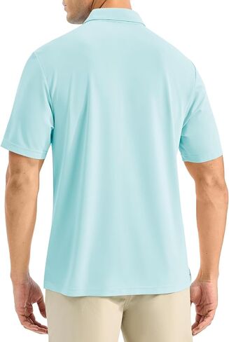 Rdruko Mens Polo قمصان قصيرة الأكمام الجافة رطوبة الفتل الرياضية غولف تنس تي شيرت in Kuwait