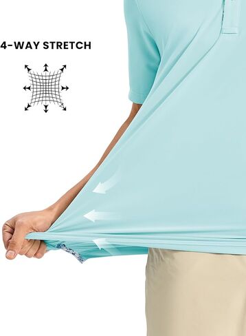 Rdruko Mens Polo قمصان قصيرة الأكمام الجافة رطوبة الفتل الرياضية غولف تنس تي شيرت in Kuwait