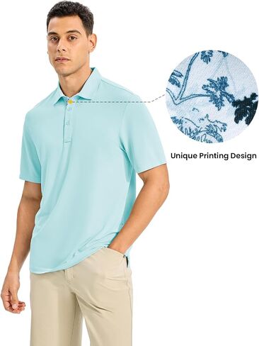 Rdruko Mens Polo قمصان قصيرة الأكمام الجافة رطوبة الفتل الرياضية غولف تنس تي شيرت in Kuwait