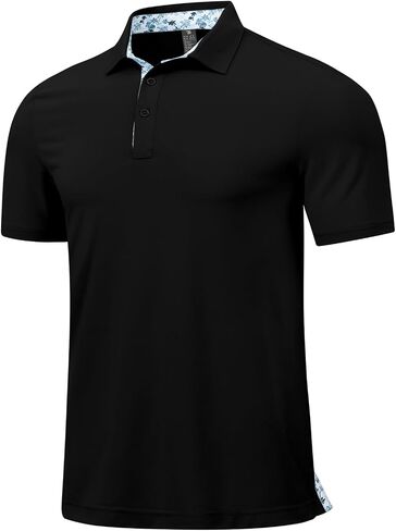 Rdruko Mens Polo قمصان قصيرة الأكمام الجافة رطوبة الفتل الرياضية غولف تنس تي شيرت in Kuwait