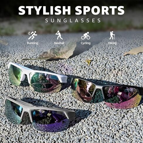 TJUTR Running Sunglasses for Women, Polarized Wrap Around Sun Glasses with UV400 Protection for Sports Cycling Golf TS3080 in Saudi Arabia