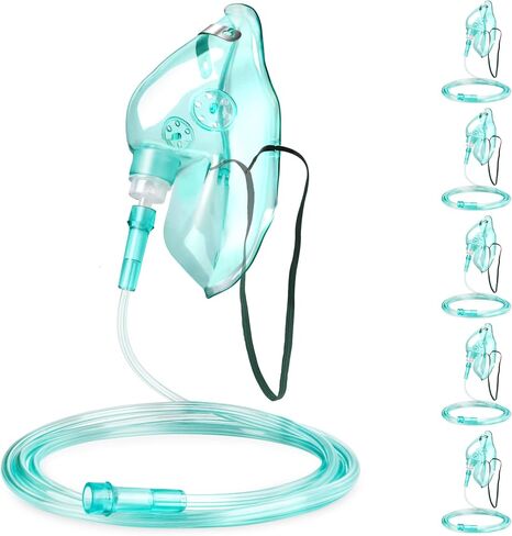 ANSNF 3 Pack Oxygen Mask for Face Adult with 6.6' Tube & Adjustable Elastic Strap - Size S+M+L - NO CUP in Saudi Arabia