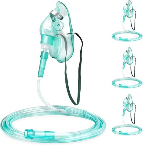ANSNF 3 Pack Oxygen Mask for Face Adult with 6.6' Tube & Adjustable Elastic Strap - Size S+M+L - NO CUP in Saudi Arabia