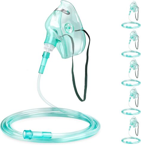 ANSNF 3 Pack Oxygen Mask for Face Adult with 6.6' Tube & Adjustable Elastic Strap - Size S+M+L - NO CUP in Saudi Arabia