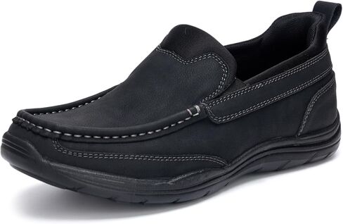 Mens Slip On Loafers Casual Hands Free Slip in Shoes Step in Walking Leather Shoes for Men with Breathable Comfort in Kuwait