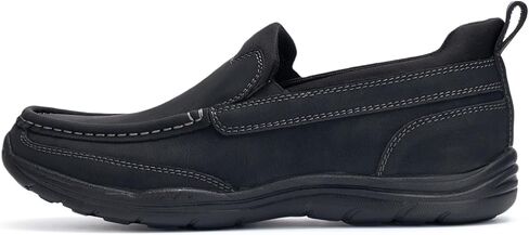 Mens Slip On Loafers Casual Hands Free Slip in Shoes Step in Walking Leather Shoes for Men with Breathable Comfort in Kuwait