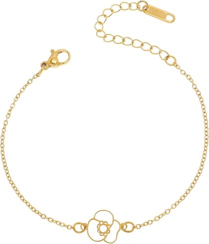 Birth Flower Gold Bracelets for Women, Statement Adjustable Stackable Birthday Chain Bracelet Outfit Accessories Jewelry Gift. in Saudi Arabia