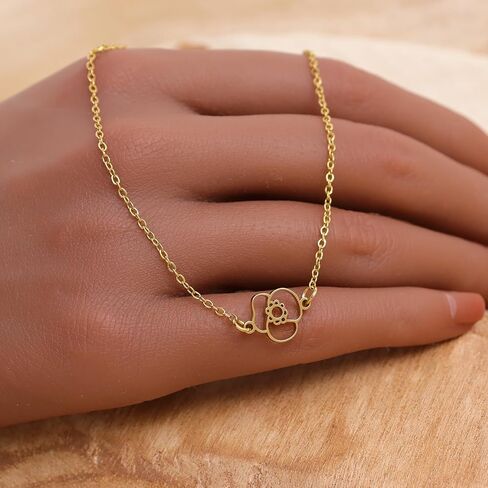 Birth Flower Gold Bracelets for Women, Statement Adjustable Stackable Birthday Chain Bracelet Outfit Accessories Jewelry Gift. in Saudi Arabia