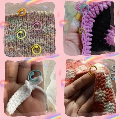Hilsayum 30PCS Metal Stitch Markers Helical-Shaped Crochet Markers Ring Multicolor Crochet Locking Markers for Knitting and Crocheting (Multicolor) in Kuwait