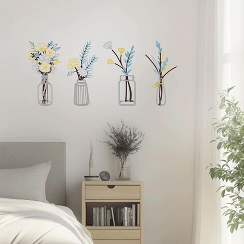 zituzitp 3 Pieces Metal Flower Wall Decor, Wall Art for Bathroom Living Room Kitchen Bedroom Dining Room Rustic Farmhouse Boho Wall Decor Houseworming Gift in Saudi Arabia