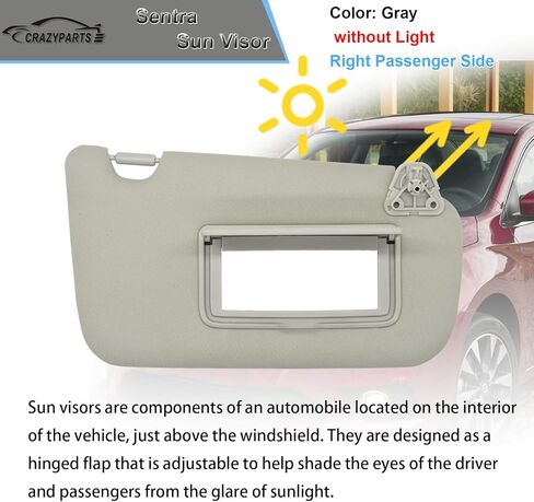 سائق جانب Sun Visor متوافق مع Nissan Sentra 2013-2019 Sun Shade بدون استبدال الضوء 96401-4at7a اللون: رمادي in Kuwait