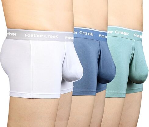 Mens Pouch Trunks Separate Big Enhance Underwear Briefs Comfy Mid-Rise Pouch Bikini Brief Boxer Briefs in Saudi Arabia