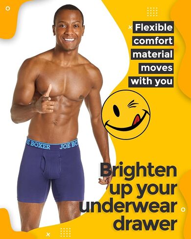 JOE BOXER Mens Boxer Briefs 4-Pack, Comfy and Breathable Spandex-Cotton Boxer Briefs, Mens Underwear Cotton Stretch in Saudi Arabia