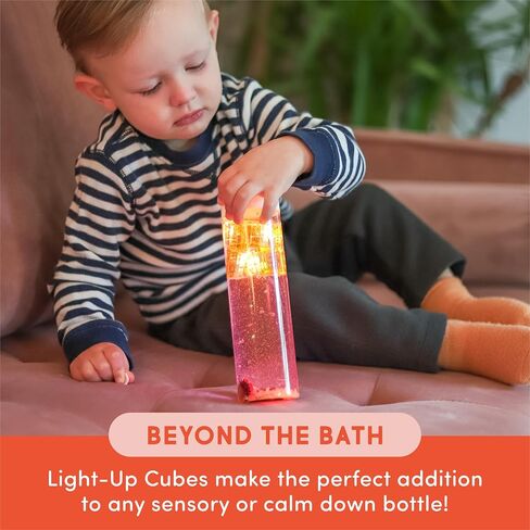 Glo Pals x Daniel Tiger's Neighborhood Water-Activated Bath Toy with 6 Reusable Light-Up Cubes for Sensory Play in Kuwait