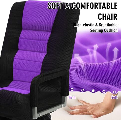 كرسي ألعاب أرضية دوارة مع مساند الذراعين ، فيديو قابلة للطي مستلق أريكة مع 6 موقع قابل للتعديل ، مسند الظهر المبطن ووسادة ، أريكة متسكعة كسول للرياضات الإلكترونية ، القراءة ، الاسترخاء ، مشاهدة التلفزيون ، الأسود in Kuwait