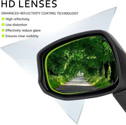 Passenger Side Right Mirror for 2012-2015 Honda Civic | Power Glass | Matte Black | 3-Pins OE Replacement Part #76202TR0A01 in Saudi Arabia