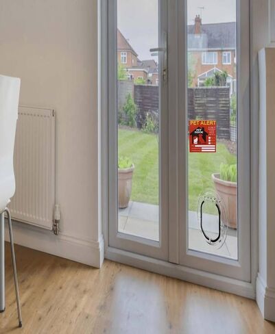 2 PCS Pet Alert Sticker for House，UV Resistant Self Adhesive Vinyl in Case of Fire Pet Stickers Waterproof Fade-Resistant Pets Inside Window Emergency Sticker in Saudi Arabia