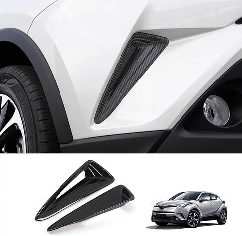 Car Accessories Exterior Decoration Front Fog Light Lamp Frame Cover Trim (Carbon Fiber Style) Fit for Toyota C-HR CHR 2018 2019 ABS 2 PCS in Saudi Arabia