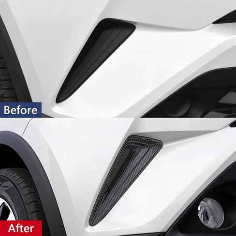 Car Accessories Exterior Decoration Front Fog Light Lamp Frame Cover Trim (Carbon Fiber Style) Fit for Toyota C-HR CHR 2018 2019 ABS 2 PCS in Saudi Arabia