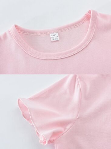 2Pcs Girls Nightgowns 3-10 Years Flutter Short Sleeves Nightdress Nightie Dress Sleepwear Pajamas for Toddler Girls in Kuwait