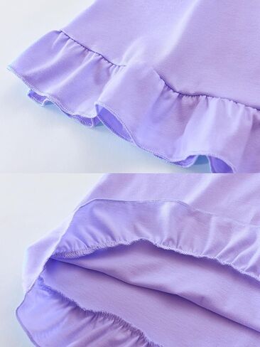 2Pcs Girls Nightgowns 3-10 Years Flutter Short Sleeves Nightdress Nightie Dress Sleepwear Pajamas for Toddler Girls in Kuwait