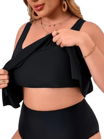Women's Bikini Top Tankini Tops Push Up Bathing Suit Top Flounce Swimsuit Tops Swim Bra for Large Bust in Kuwait