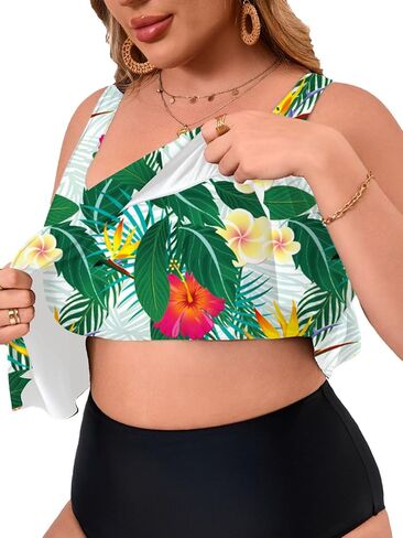 Women's Bikini Top Tankini Tops Push Up Bathing Suit Top Flounce Swimsuit Tops Swim Bra for Large Bust in Kuwait