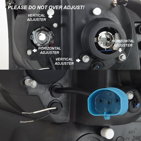 AKKON - For 99-04 Ford F250 F350 F450 F550 SuperDuty Pickup LED Tube Bar Black Projector Headlights Pair LH+RH in Saudi Arabia