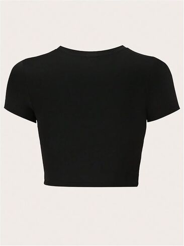 Verdusa Women's Y2K Tees Funny Shirts Letter Print Crop Tops 90s T-Shirt Vintage Outfit in Saudi Arabia