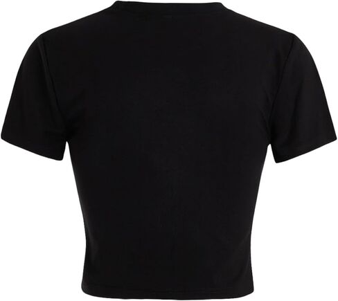Verdusa Women's Y2K Tees Funny Shirts Letter Print Crop Tops 90s T-Shirt Vintage Outfit in Saudi Arabia