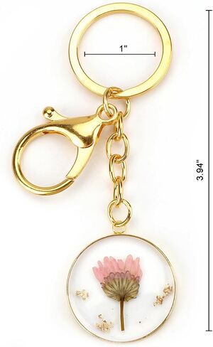 Handmade Pressed Flower Keychain,Dried Flowers Keychain for Women,Birth Flower Gift for Mother Sisters Bestie in Saudi Arabia