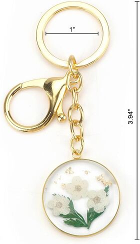 Handmade Pressed Flower Keychain,Dried Flowers Keychain for Women,Birth Flower Gift for Mother Sisters Bestie in Saudi Arabia