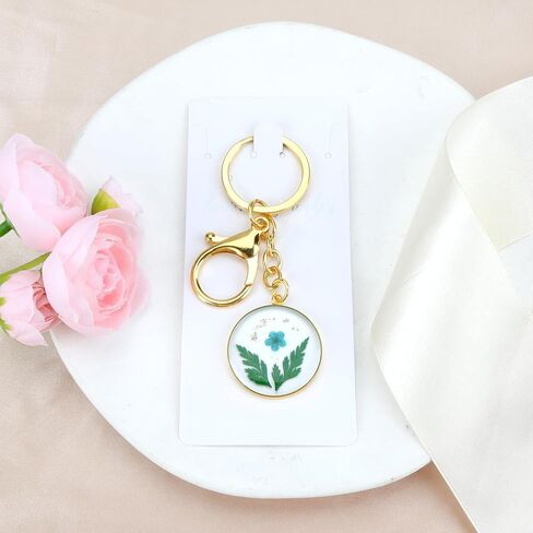 Handmade Pressed Flower Keychain,Dried Flowers Keychain for Women,Birth Flower Gift for Mother Sisters Bestie in Saudi Arabia