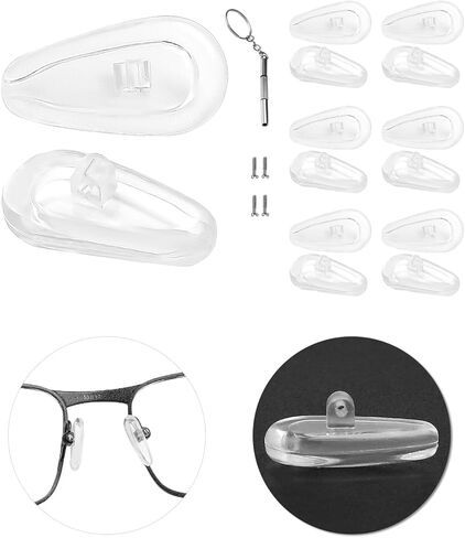 6 Pairs Nose Pads Replacement for Oakley Wire Tap 2.0 OX5152 Eyeglasses Frame, Silicone Soft Clear Nose Pieces Screw in in Saudi Arabia
