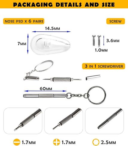 6 Pairs Nose Pads Replacement for Oakley Wire Tap 2.0 OX5152 Eyeglasses Frame, Silicone Soft Clear Nose Pieces Screw in in Saudi Arabia