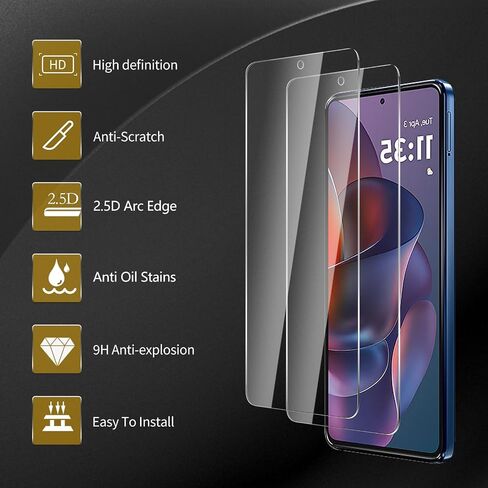 3 قطع واقي شاشة من الزجاج المقوى لهاتف Motorola Moto G Stylus 5G 2024، مضاد لبصمات الأصابع، صلابة 9H، مقاوم للخدش، سهل التركيب، خالي من الفقاعات in Kuwait