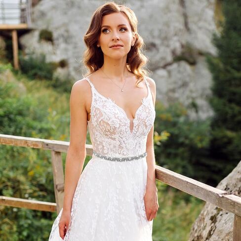 Bridal Rhinestone Wedding Waist Belt, Handcrafted Bling Crystal Belts Adjustable Ribbon Belt for Women Jeans Dress in Saudi Arabia