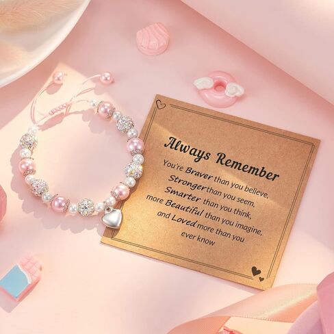HGDEER Natural Stone Bracelets, Trendy Birthday Teen Girl Gift Ideas with Quote Card in Saudi Arabia