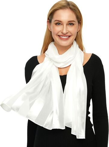 PANTONIGHT Women's Polyester Head Wrap Plain Metallic Evening Shawl Lightweight Wedding Shawl Satin Wraps for Party in Saudi Arabia