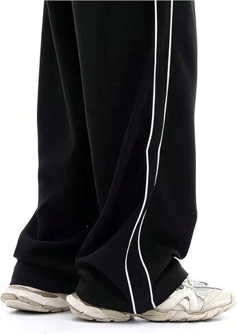 Verdusa Men's Striped Track Pants Elastic Waist Baggy Parachute Pants Sweatpants in Kuwait