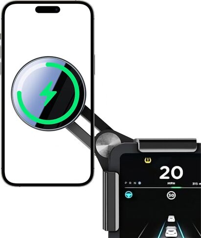 حامل هاتف للشحن السريع بقدرة 15 وات لجهاز Tesla Model Y Model 3، شاحن مغناطيسي متوافق مع سلسلة iPhone 12 إلى 16 وهواتف Android، مع كابل 5 أقدام C إلى C in Kuwait