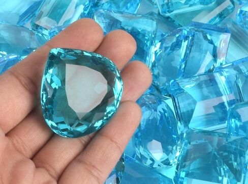 جذابة سويسرية الأزرق توباز 500.00 CT الكثير من 6 أجهزة كمبيوتر مزيج الشكل السويسري الأزرق توباز الأحجار الكريمة لقطات الكثير لصنع المجوهرات AM-005 in Saudi Arabia