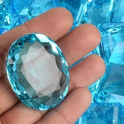 جذابة سويسرية الأزرق توباز 500.00 CT الكثير من 6 أجهزة كمبيوتر مزيج الشكل السويسري الأزرق توباز الأحجار الكريمة لقطات الكثير لصنع المجوهرات AM-005 in Saudi Arabia