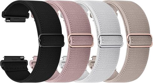 Fullmosa Quick Release Watch Bands 20mm 22mm Waterproof Nylon Elastic Braided Straps, Adjustable Solo Loop Wristband for Women Men 22mm Black/Sand Pink/Starlight/Milk Tea in Saudi Arabia