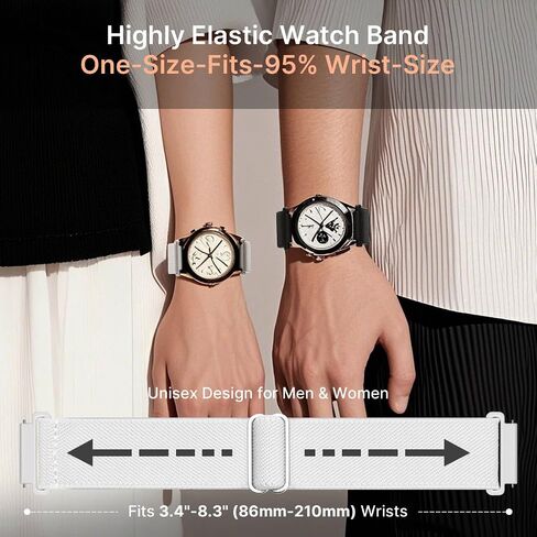 Fullmosa Quick Release Watch Bands 20mm 22mm Waterproof Nylon Elastic Braided Straps, Adjustable Solo Loop Wristband for Women Men 22mm Black/Sand Pink/Starlight/Milk Tea in Saudi Arabia