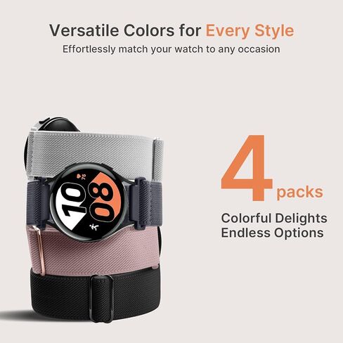 Fullmosa Quick Release Watch Bands 20mm 22mm Waterproof Nylon Elastic Braided Straps, Adjustable Solo Loop Wristband for Women Men 22mm Black/Sand Pink/Starlight/Milk Tea in Saudi Arabia