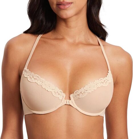 Dobreva Women's Mesh Front Front Racerback Bra Lace Trim Unlize Underwire Sexy Gradund in Kuwait
