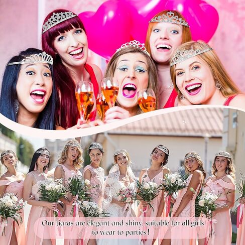 Lyrow 30 Pcs Tiara Crowns for Women Bulk Galentines Day Party Favors Crystal Queen Crowns with Comb Headband Princess Tiaras for Birthday Wedding Halloween Christmas(Silver) in Saudi Arabia